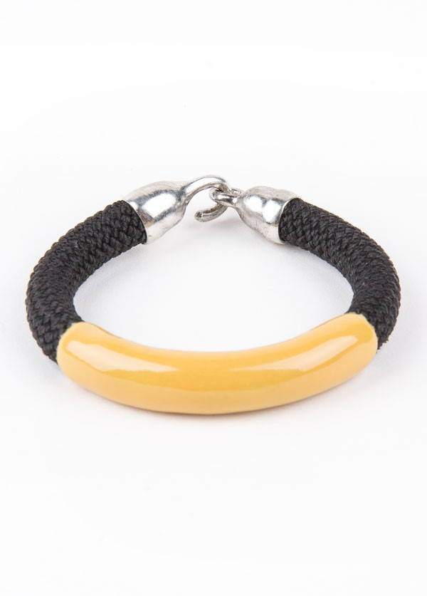 Orly Genger by Jaclyn Mayer - Annabelle Bracelet in Noir and Ochre Orly Genger by Jaclyn Mayer - Annabelle Bracelet in Noir and Ochre