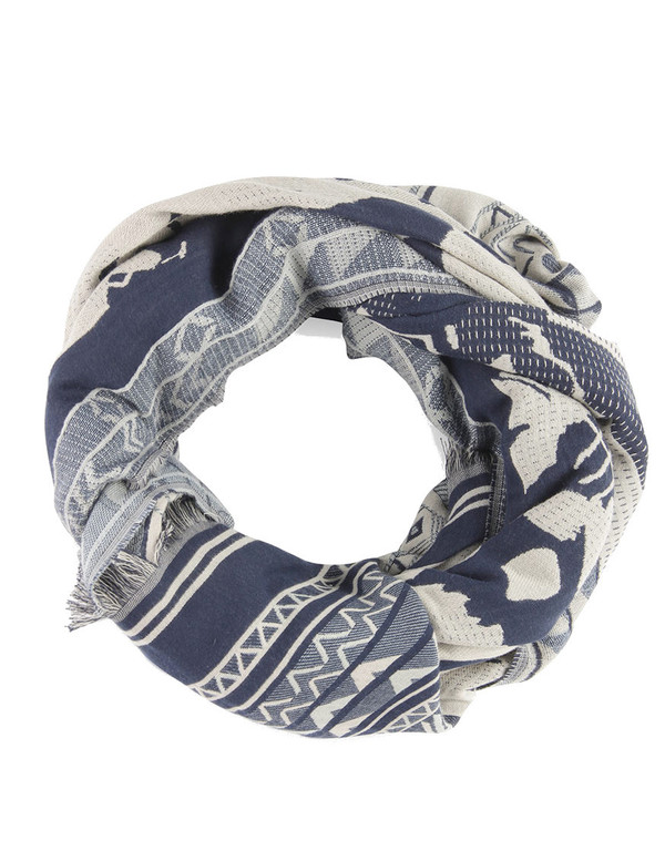 Hoss Intropia Denim Pattern Scarf Hoss Intropia Denim Pattern Scarf