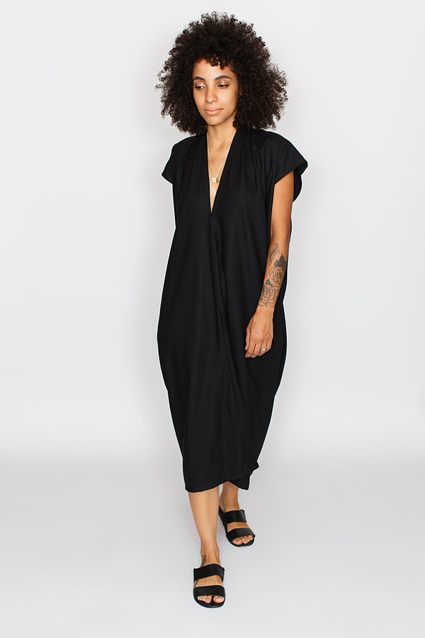 Miranda Bennett Everyday Dress, Oversized, Silk Noil in Black Miranda Bennett Everyday Dress, Oversized, Silk Noil in Black