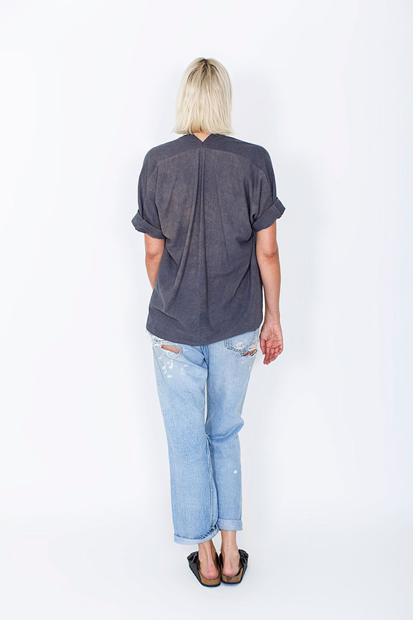 Miranda Bennett Muse Top, Silk Noil in Coal Miranda Bennett Muse Top, Silk Noil in Coal