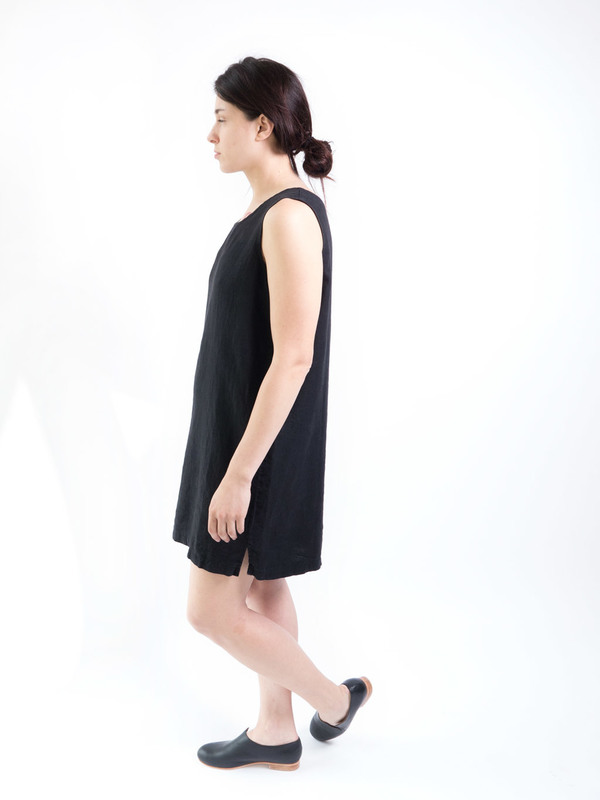 DUO NYC Vintage Black Linen Tank Dress DUO NYC Vintage Black Linen Tank Dress