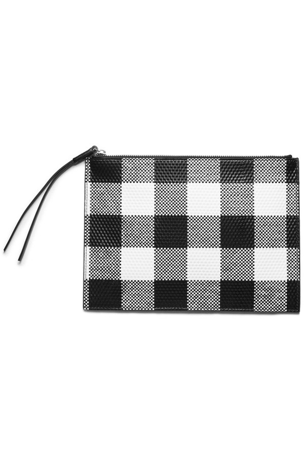 KARA Leather Gingham Flat Clutch KARA Leather Gingham Flat Clutch