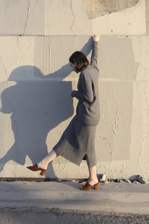 PRE-ORDER - Objects Without Meaning Fitted Skirt, Grey PRE-ORDER - Objects Without Meaning Fitted Skirt, Grey
