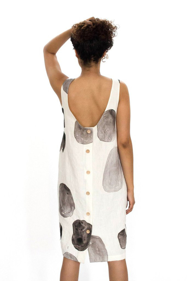 Evens Buttonback Dress in Moonrock Evens Buttonback Dress in Moonrock