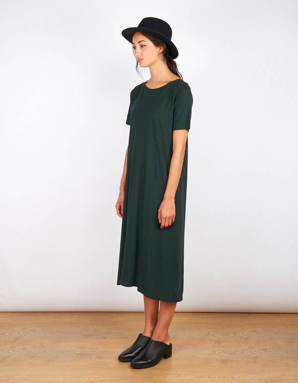 Kowtow Building Block T-Shirt Dress Bottle Green Kowtow Building Block T-Shirt Dress Bottle Green
