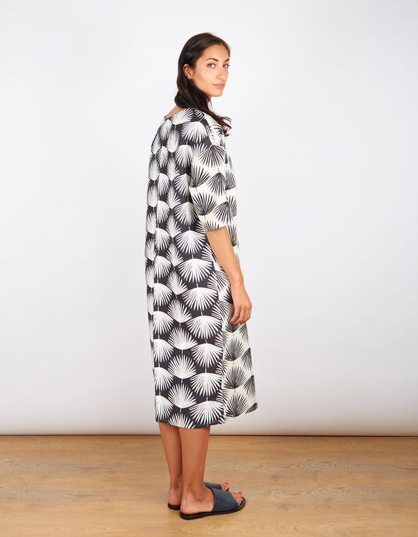Sunja Link Banquet Collab Dress Palm Print Sunja Link Banquet Collab Dress Palm Print
