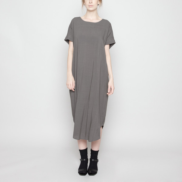 7115 by Szeki Cap Sleeve Reversible Maxi- Gray FW16 7115 by Szeki Cap Sleeve Reversible Maxi- Gray FW16