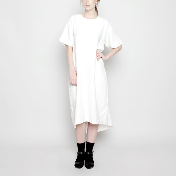 7115 by Szeki Relaxed Boat-Neck Midi Off-White FW16 7115 by Szeki Relaxed Boat-Neck Midi Off-White FW16