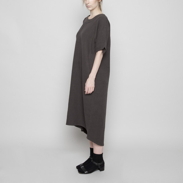7115 by Szeki Relaxed Boat-Neck Midi- Grey FW16 7115 by Szeki Relaxed Boat-Neck Midi- Grey FW16