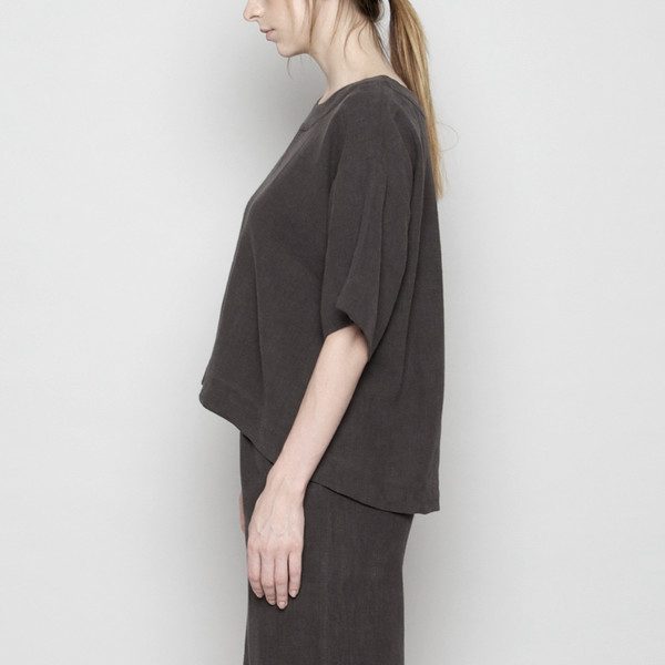 7115 by Szeki Relaxed Boat-Neck Top- Grey FW16 7115 by Szeki Relaxed Boat-Neck Top- Grey FW16