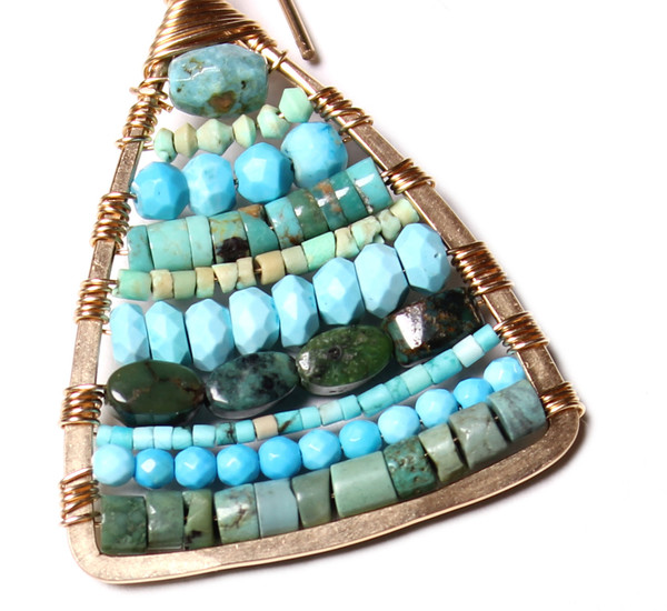 James and Jezebelle Turquoise Triangle Paddle Earring James and Jezebelle Turquoise Triangle Paddle Earring