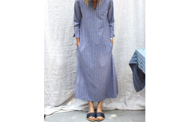 Tangier Dress in Blue Souk Stripe Tangier Dress in Blue Souk Stripe