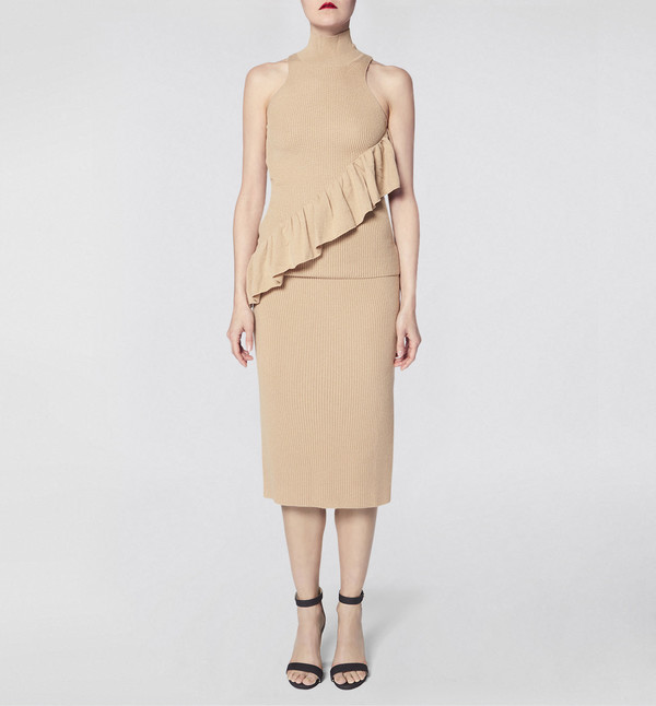 Ryan Roche Camel Ruffle Top Ryan Roche Camel Ruffle Top