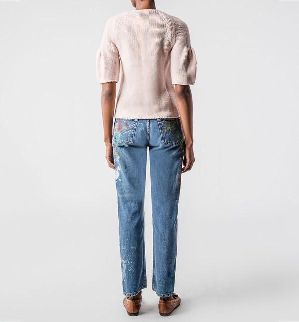 Ryan Roche Puff Short Sleeve Shirt Apricot Ryan Roche Puff Short Sleeve Shirt Apricot