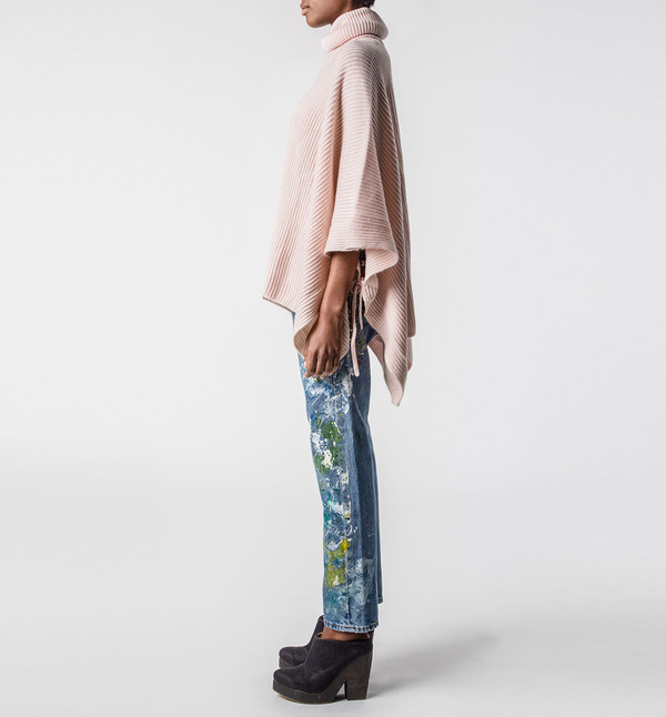 Ryan Roche Short Poncho Apricot Ryan Roche Short Poncho Apricot