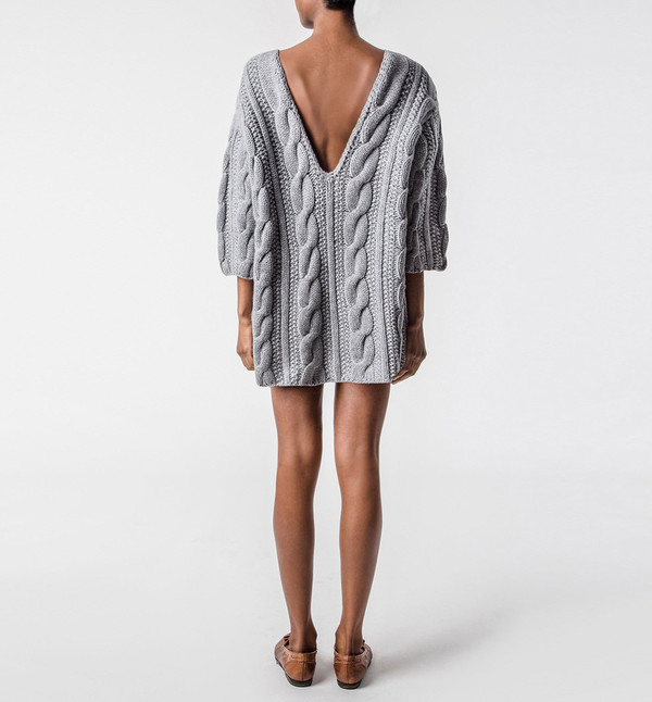 Ryan Roche V-Back Sweater Gray Ryan Roche V-Back Sweater Gray