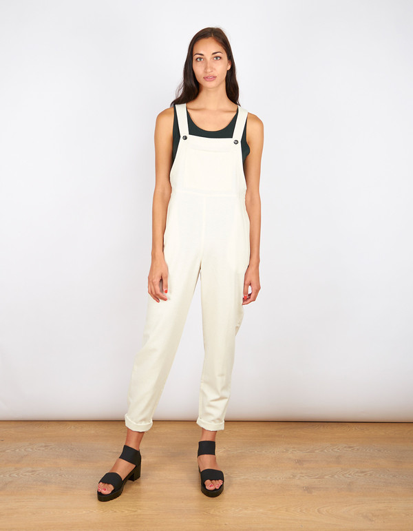 Dusen Dusen Raw Silk Overalls Ivory Dusen Dusen Raw Silk Overalls Ivory