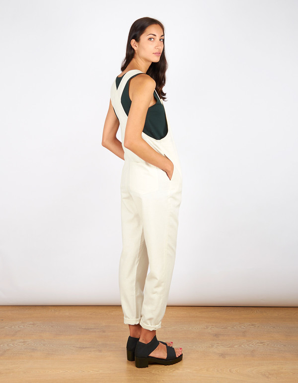Dusen Dusen Raw Silk Overalls Ivory Dusen Dusen Raw Silk Overalls Ivory