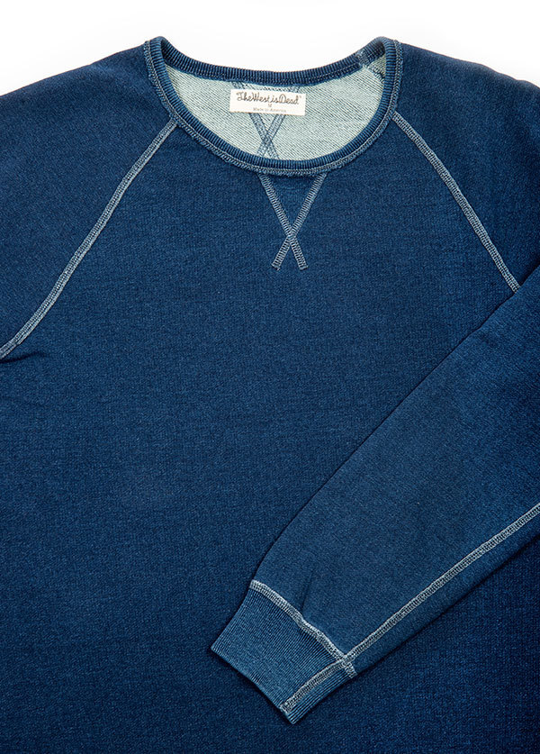 The West is Dead - Mens Crew Neck Sweatshirt in Dark Indigo The West is Dead - Mens Crew Neck Sweatshirt in Dark Indigo