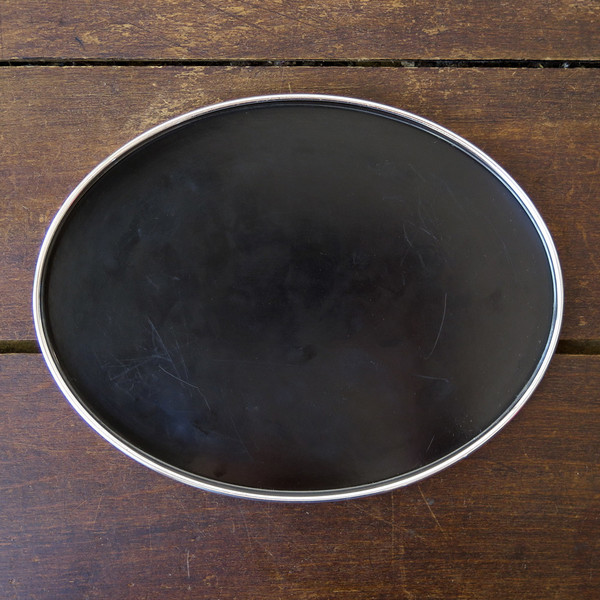 Erica Tanov silver-rimmed ebony tray Erica Tanov silver-rimmed ebony tray