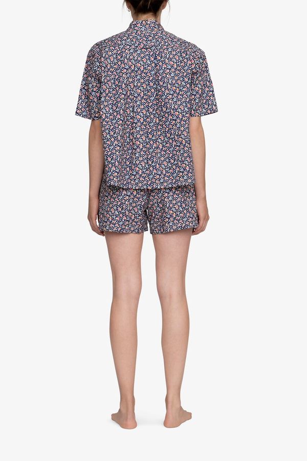 The Sleep Shirt Set – Short Sleeve Cropped Sleep Shirt and Pleat Short Navy Floral The Sleep Shirt Set – Short Sleeve Cropped Sleep Shirt and Pleat Short Navy Floral
