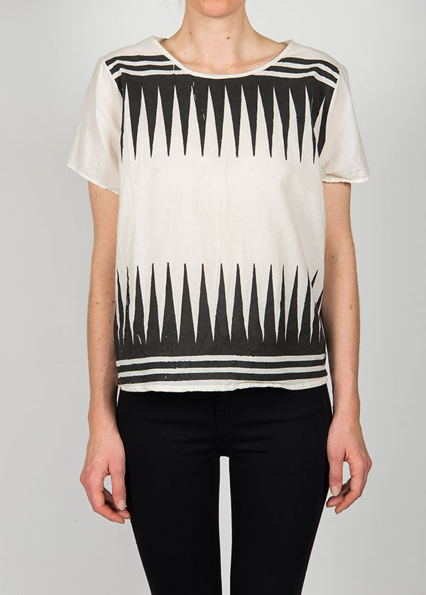 Uzi - Spike Woven Tee in Cream Uzi - Spike Woven Tee in Cream