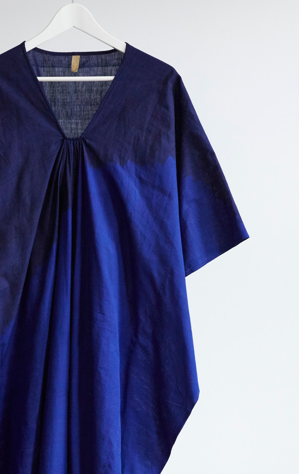 Two New York Blue ikat degrade caftan Two New York Blue ikat degrade caftan