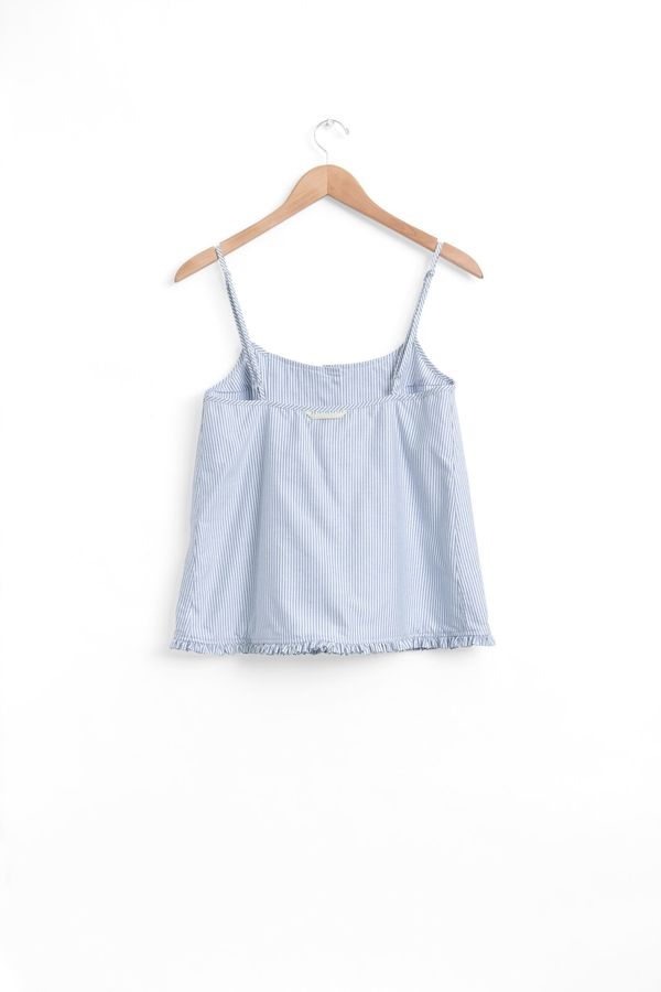 The Sleep Shirt Pin Tuck Camisole in Blue Oxford Stripe The Sleep Shirt Pin Tuck Camisole in Blue Oxford Stripe