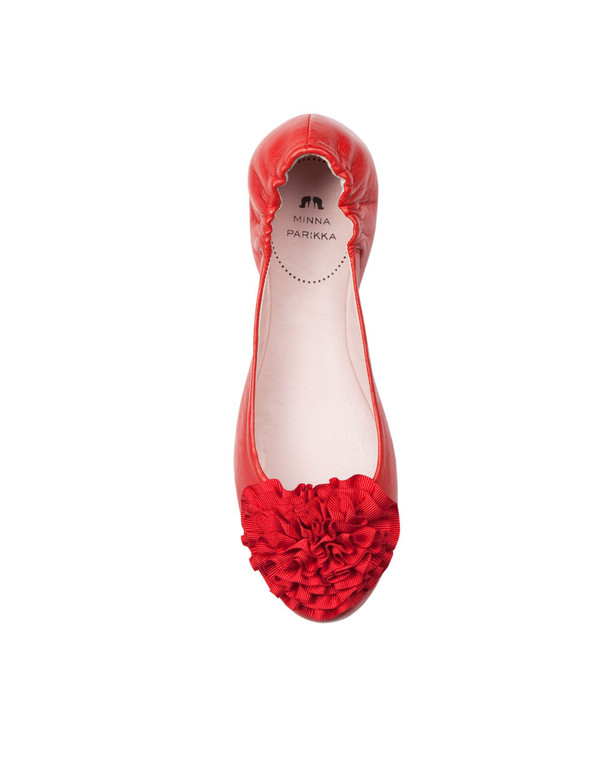 Minna Parikka - 'Camellia' Red Flower Ballet Pumps Minna Parikka - 'Camellia' Red Flower Ballet Pumps
