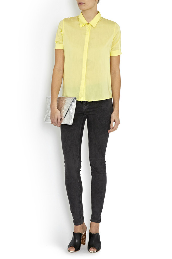 Wackerhaus - 'Mandy' Pale Yellow Short Sleeve Blouse Wackerhaus - 'Mandy' Pale Yellow Short Sleeve Blouse