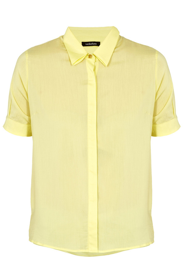 Wackerhaus - 'Mandy' Pale Yellow Short Sleeve Blouse Wackerhaus - 'Mandy' Pale Yellow Short Sleeve Blouse