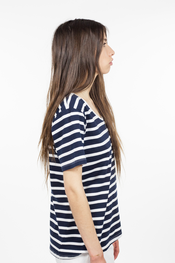 Kowtow Building Block Scoop Tee - Navy & White Kowtow Building Block Scoop Tee - Navy & White