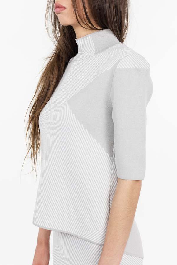 TY-LR Intuition Knit Top - Grey Print TY-LR Intuition Knit Top - Grey Print