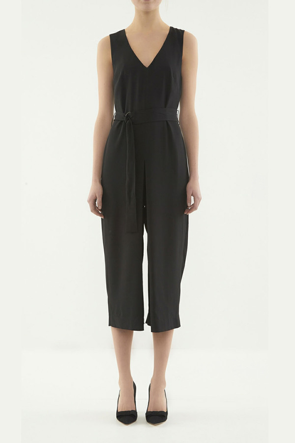 Gestuz - Adie Black Sleeveless Culotte Jumpsuit Gestuz - Adie Black Sleeveless Culotte Jumpsuit