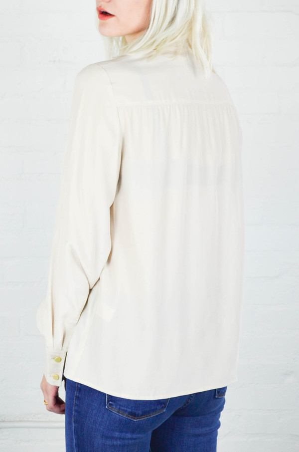 FRAME Denim Frame Le Pleated Blouse in Nude FRAME Denim Frame Le Pleated Blouse in Nude