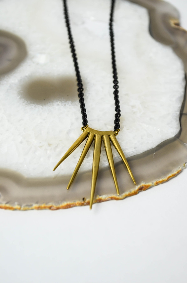 K/ller Brass Single Large Quill Burst Pendant K/ller Brass Single Large Quill Burst Pendant