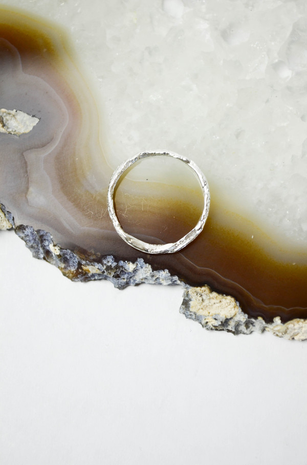 K/ller Silver Distressed Leather Ring K/ller Silver Distressed Leather Ring