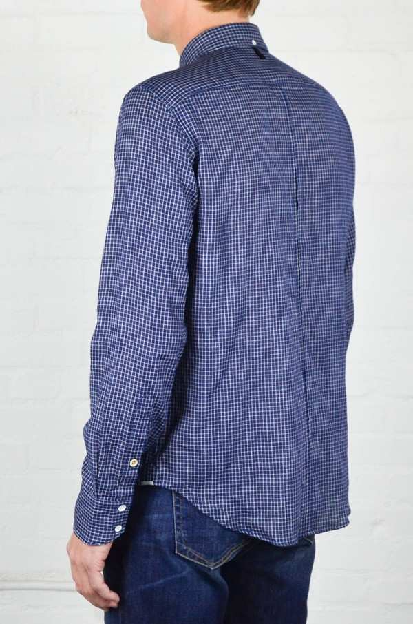 Men's Rag and Bone Indigo Check Yokohama Shirt Men's Rag and Bone Indigo Check Yokohama Shirt