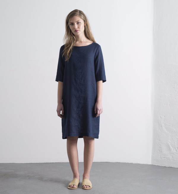 Fog Linen Blue Nuit Mayu Dress Fog Linen Blue Nuit Mayu Dress
