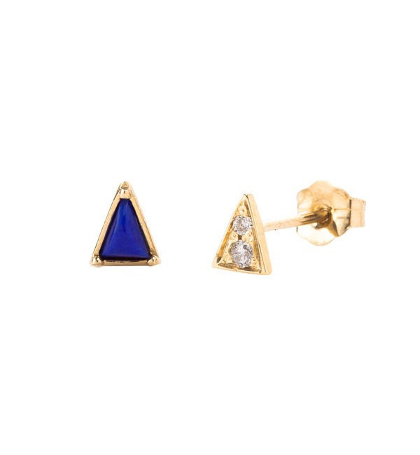Mociun Lapis Mismatched Triangle & Diamond Earrings Mociun Lapis Mismatched Triangle & Diamond Earrings