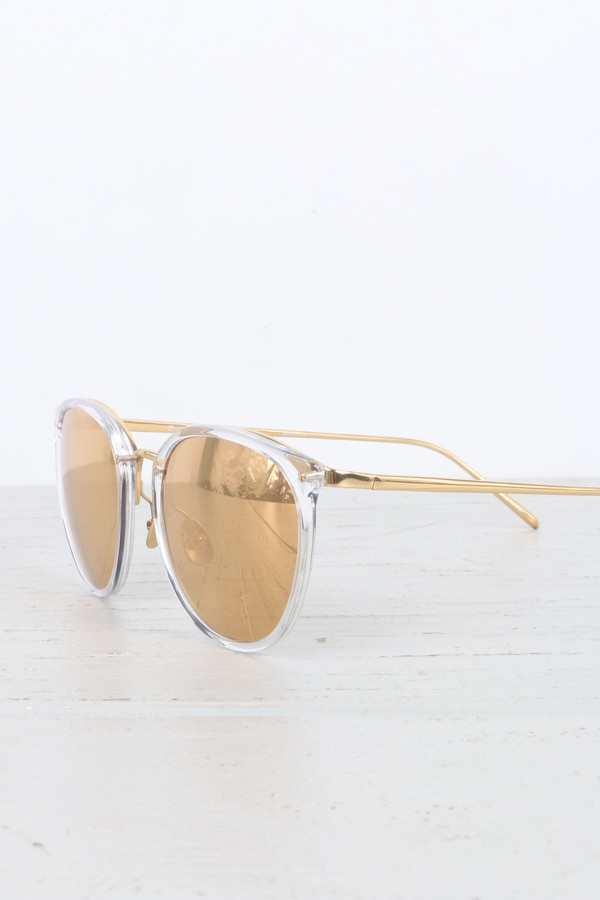 Linda Farrow Oval Sunglasses in Clear Linda Farrow Oval Sunglasses in Clear