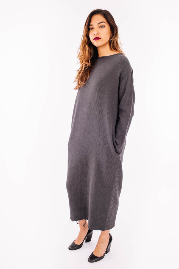 Black Crane Quilted Long Dress (Dark Shadow) Black Crane Quilted Long Dress (Dark Shadow)
