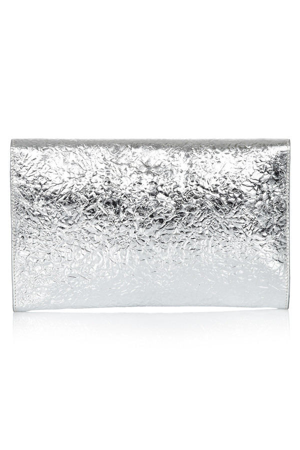 Flynn - Fergie Silver Leather Clutch Flynn - Fergie Silver Leather Clutch