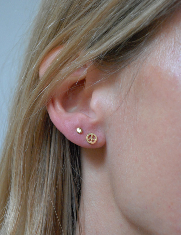Bing Bang NYC Peace Studs - Yellow Gold or Silver Bing Bang NYC Peace Studs - Yellow Gold or Silver