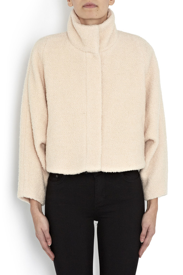 Apiece Apart Juliana Cropped Cream Blanket Coat Apiece Apart Juliana Cropped Cream Blanket Coat