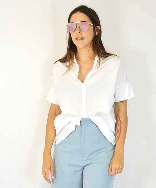 Esby White Stella Button Down Esby White Stella Button Down
