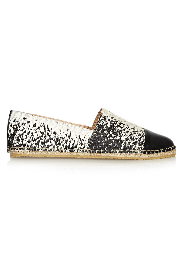 Loeffler Randall - Mara Cap-Toe Anaconda Leather Espadrille Loeffler Randall - Mara Cap-Toe Anaconda Leather Espadrille