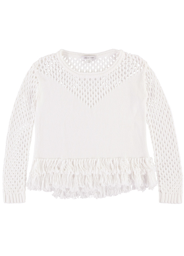 Amour Vert Tessa Fringe Sweater Amour Vert Tessa Fringe Sweater