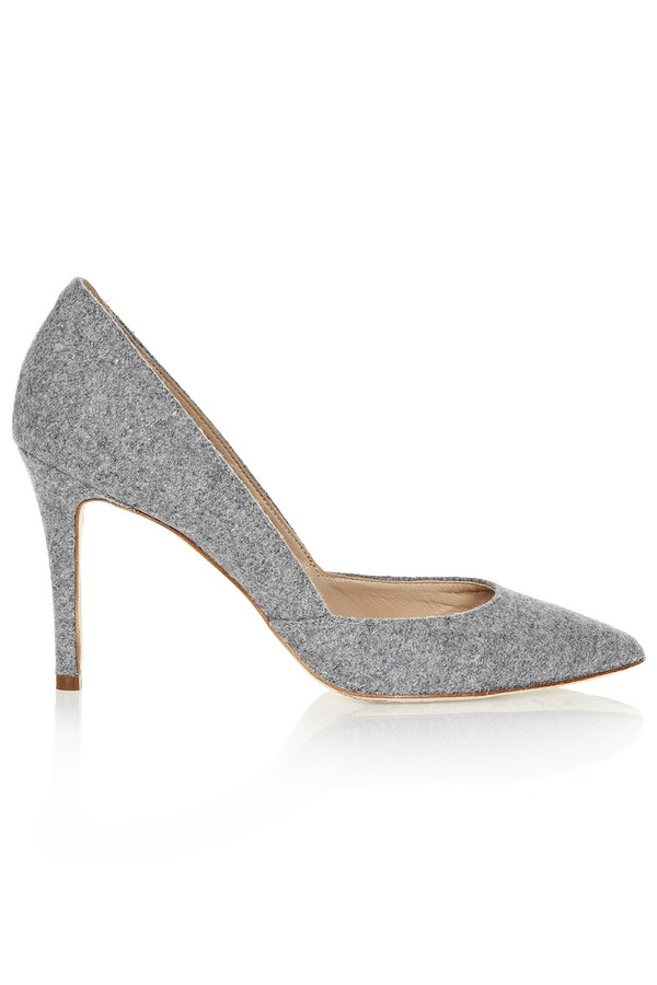 Loeffler Randall - Pari Classic Stiletto Pump in Grey Melton Wool Loeffler Randall - Pari Classic Stiletto Pump in Grey Melton Wool