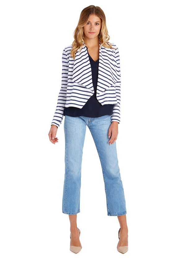 Kowtow Building Block Stripe Drape Cardigan Kowtow Building Block Stripe Drape Cardigan